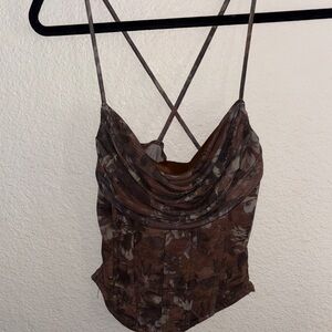 Floral Brown Women's Top